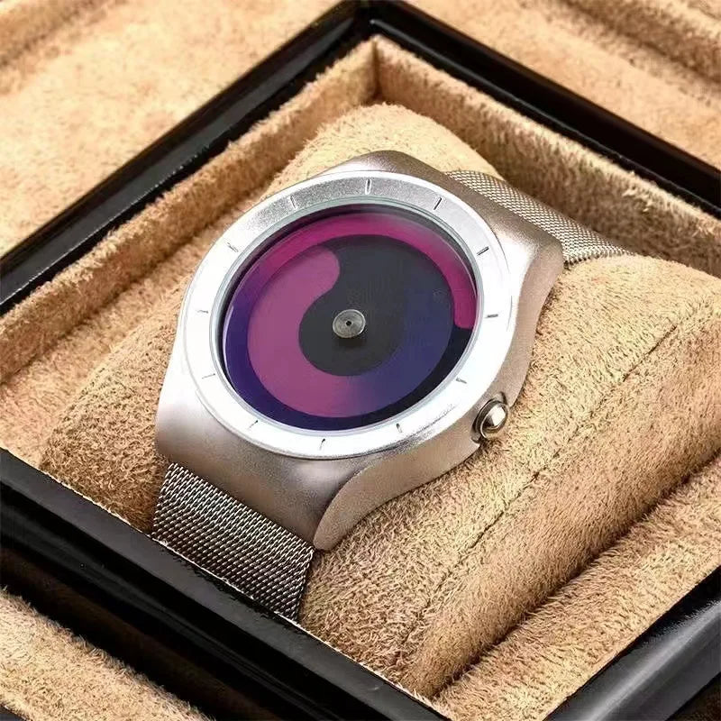 Orologio Uomo Creativo Moda Originale Quarzo Casual Cinturino e Cassa in Lega