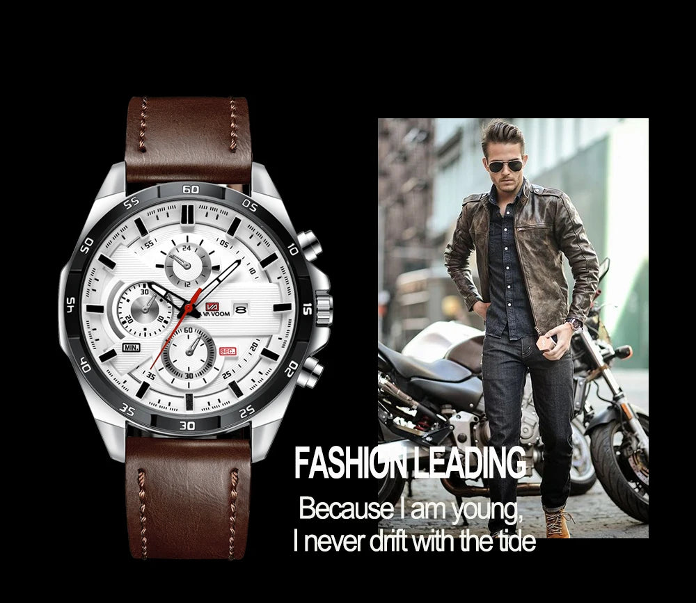 Orologio Uomo 46mm Quarzo - Cinturino SimilPelle o Acciaio, Elegante e Sportivo