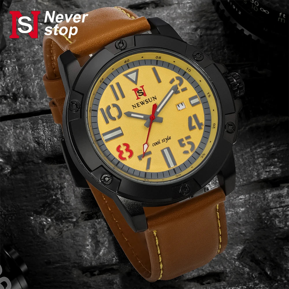 Orologio Uomo Al Quarzo Con Cinturino In Similpelle Elegante Moda Casual Con Data