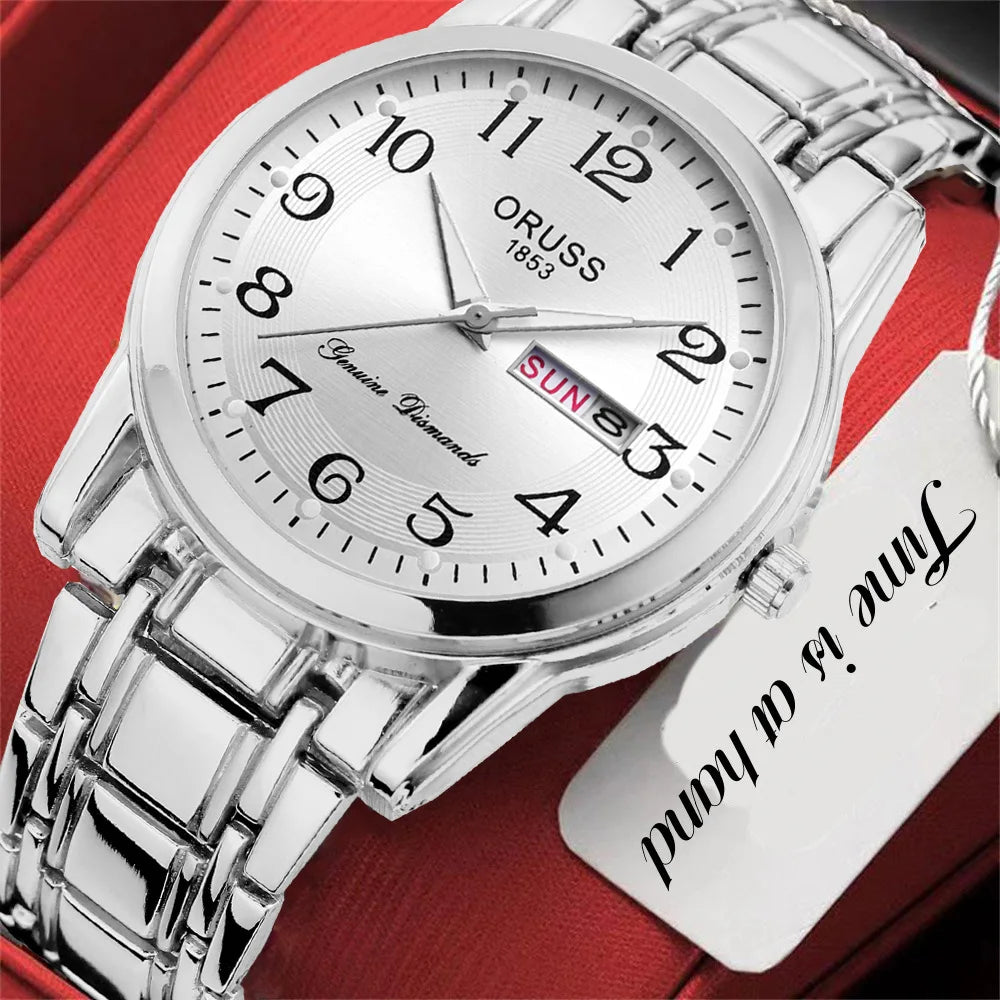 Orologio Uomo Al Quarzo Elegante Cinturino e Cassa in Lega Con Data Semplice