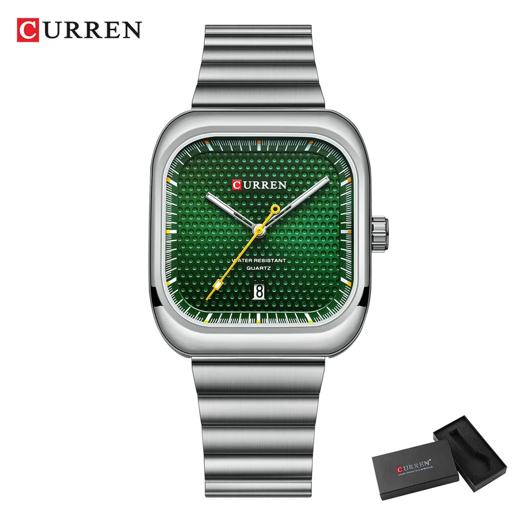 Orologio Uomo Quarzo Acciaio Inossidabile Quadrante 38mm Data Automatica