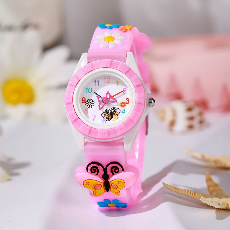 Orologio Bambina Quarzo Silicone Lancette Farfalla