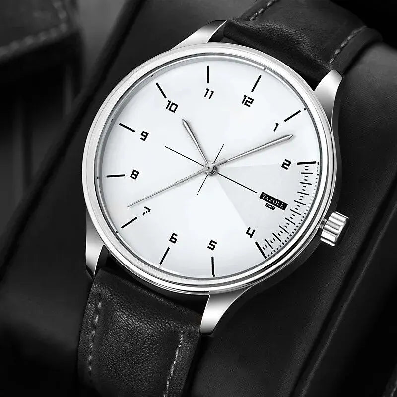 Orologio Uomo Minimalista Quarzo Cinturino Similpelle Elegante Quadrante 43 mm