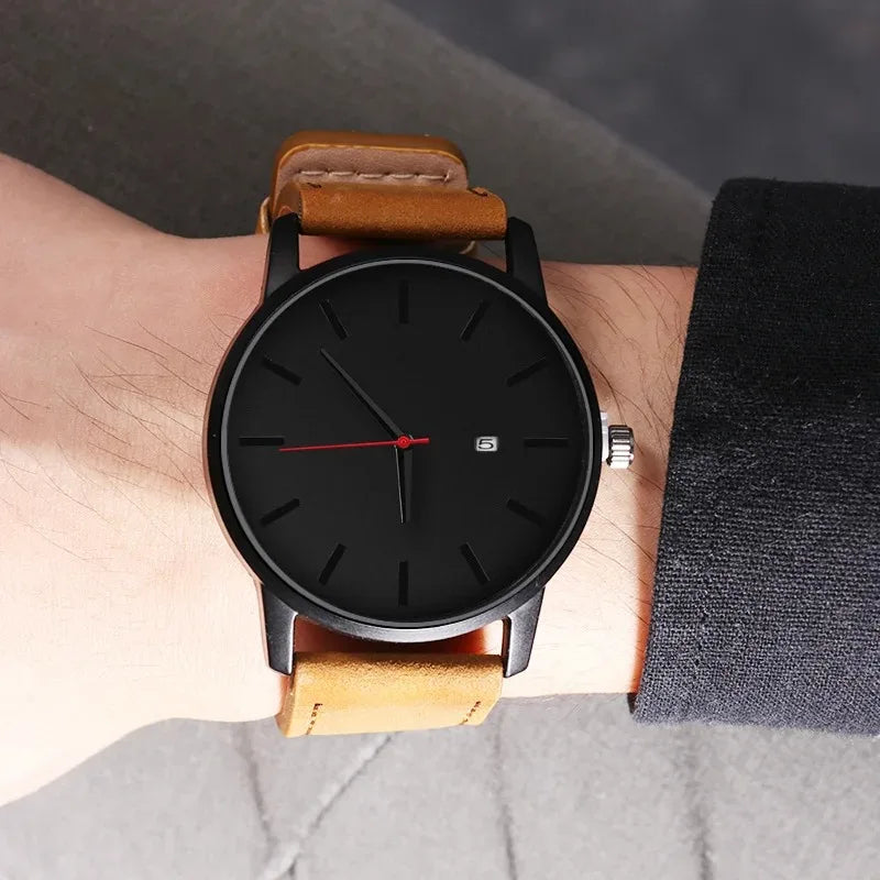 Orologio Uomo Al Quarzo Con Data Cinturino In Similpelle Casual Elegante Moda