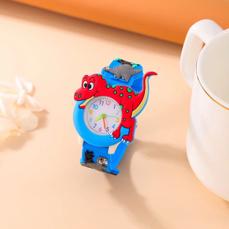 Orologio Bambini Quarzo Cartoni 3D Dinosauro Cinturino Silicone