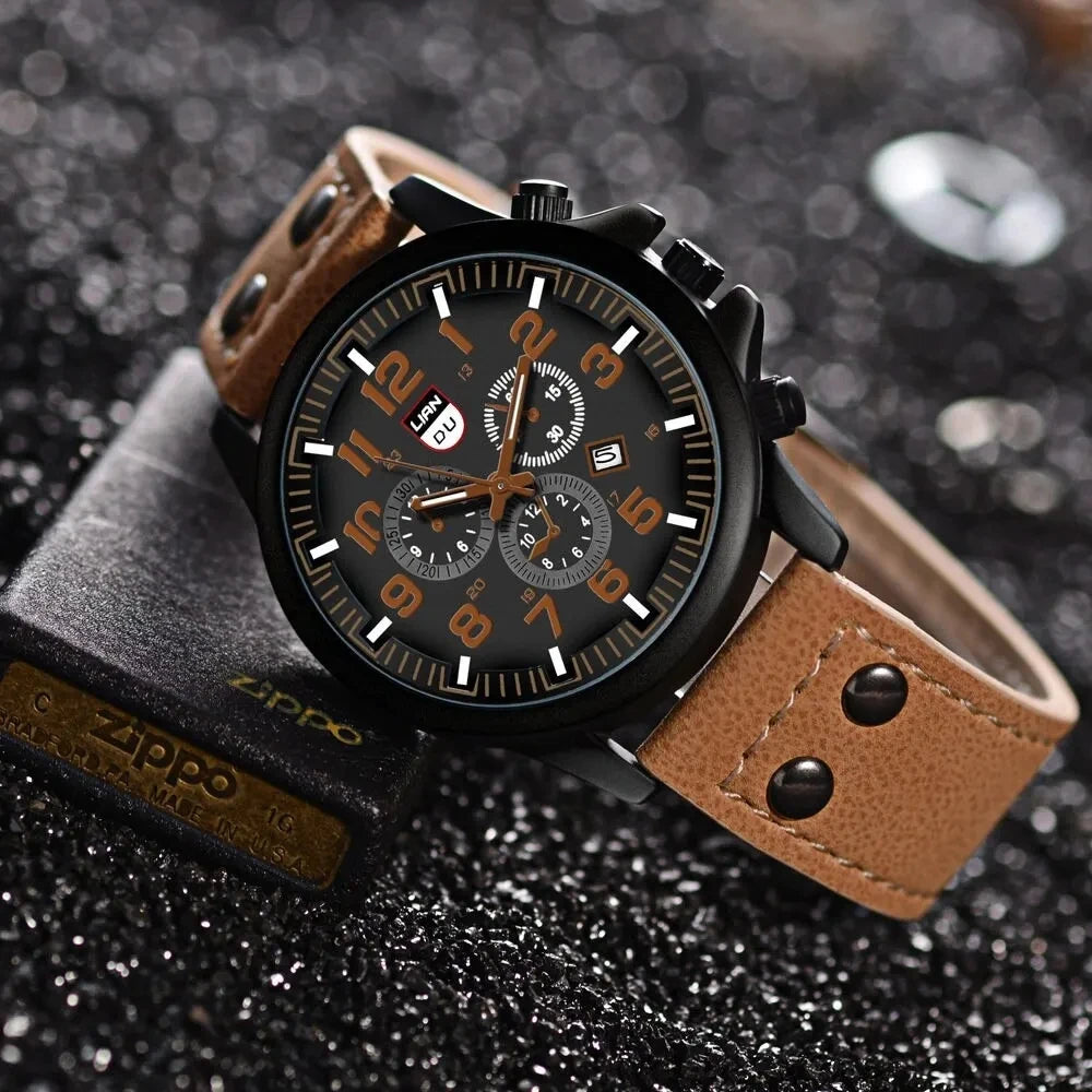 Orologio Uomo Quarzo Data Similpelle 42mm