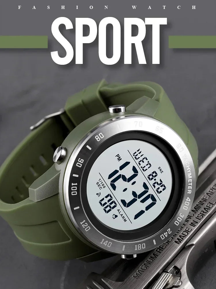 Orologio Digitale Uomo LED – Sportivo Impermeabile Cinturino Silicone Quadrante 50 mm
