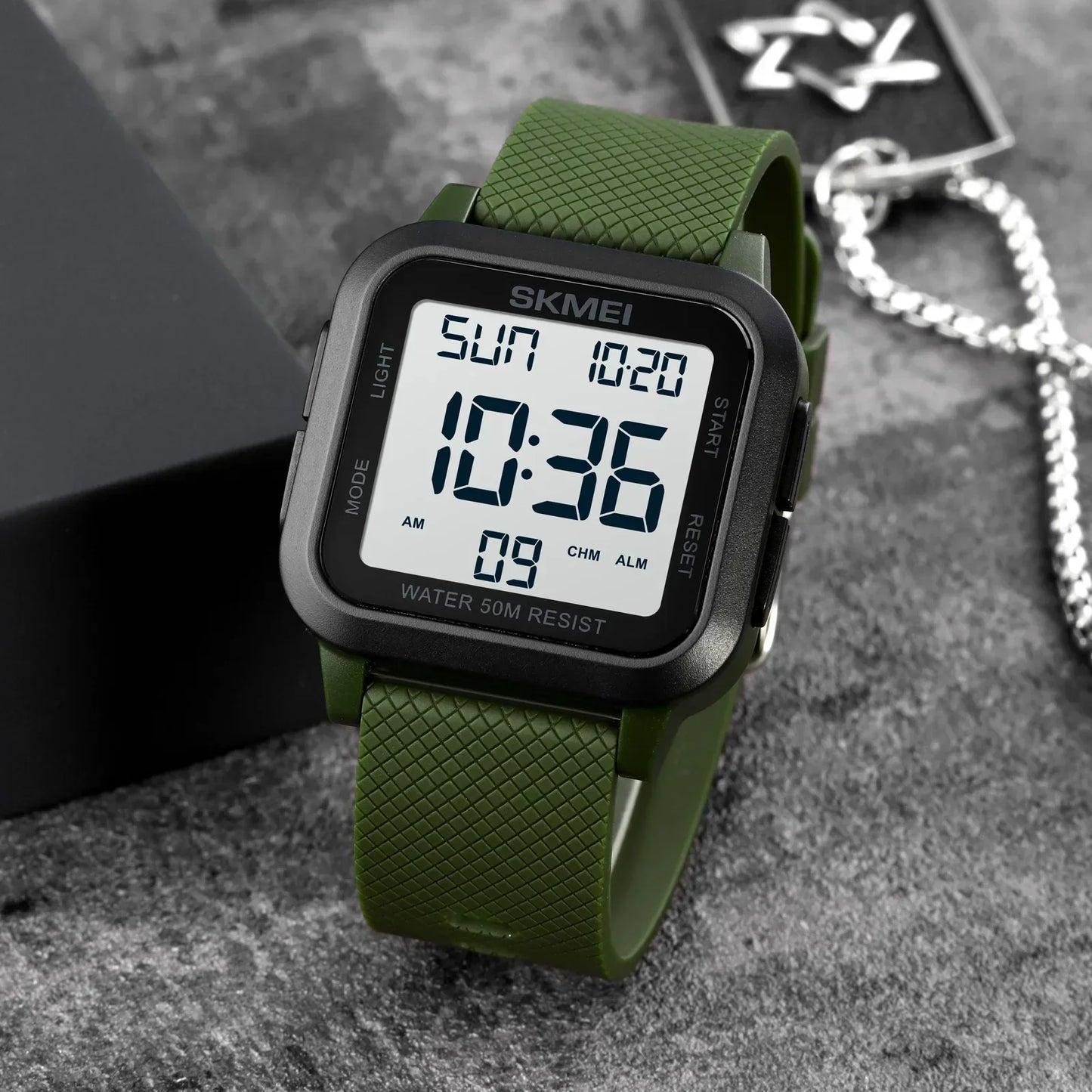 Orologio Digitale Uomo LED Sportivo Cronografo Sveglia