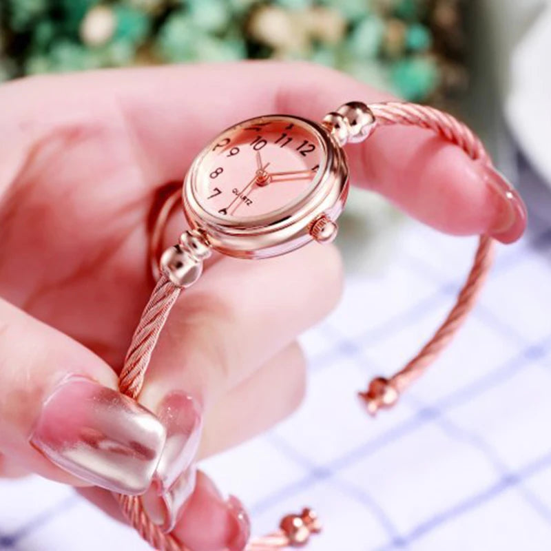 Orologio Donna Elegante Quarzo Bracciale Sottile in Lega Moda