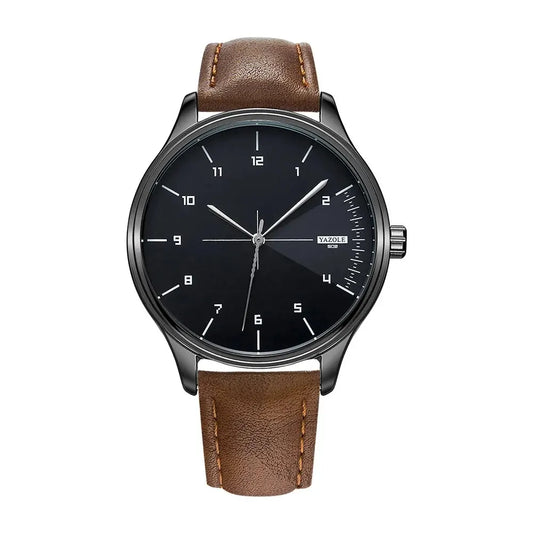Orologio Uomo Minimalista Quarzo Cinturino Similpelle Elegante Quadrante 43 mm