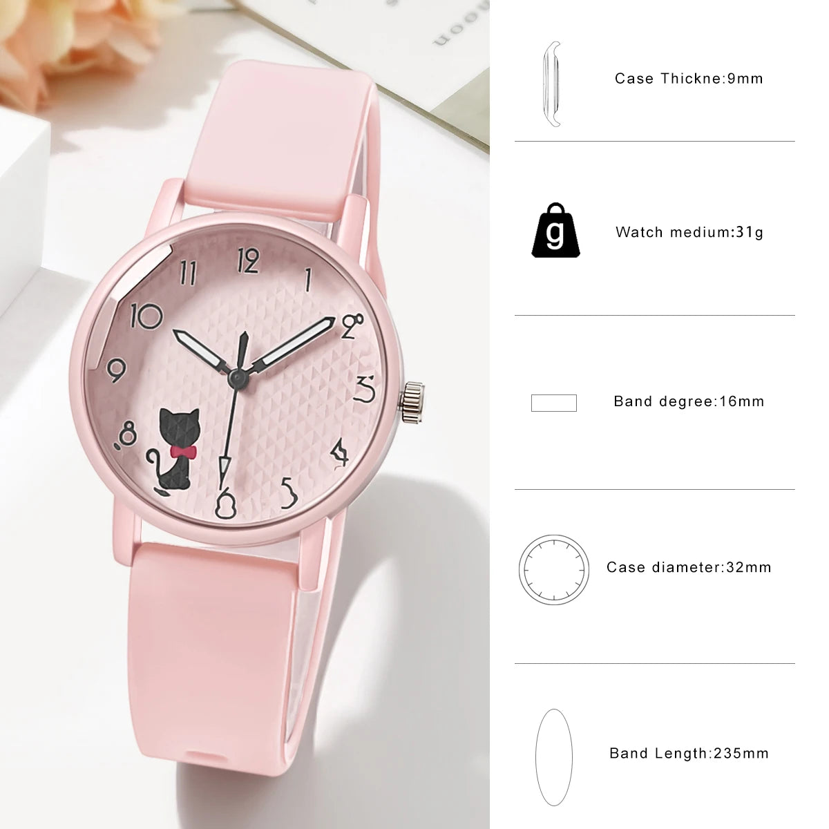 Orologio Donna Quarzo Silicone Leggero Casual 32mm