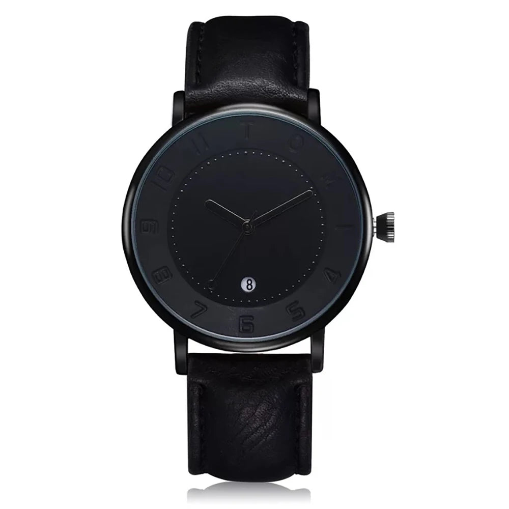 Orologio Uomo Minimalista Quarzo Cinturino Similpelle Cassa Lega Elegante