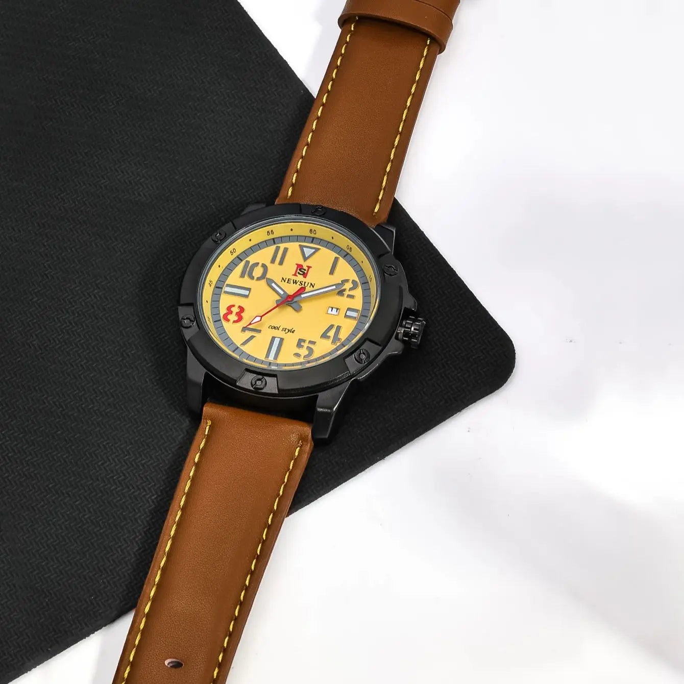 Orologio Uomo Al Quarzo Con Cinturino In Similpelle Elegante Moda Casual Con Data