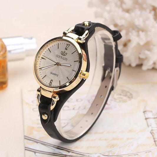 Orologio Al Quarzo Da Donna Moda Elegante Con Cinturino In Similpelle Quadrante 32mm Casual