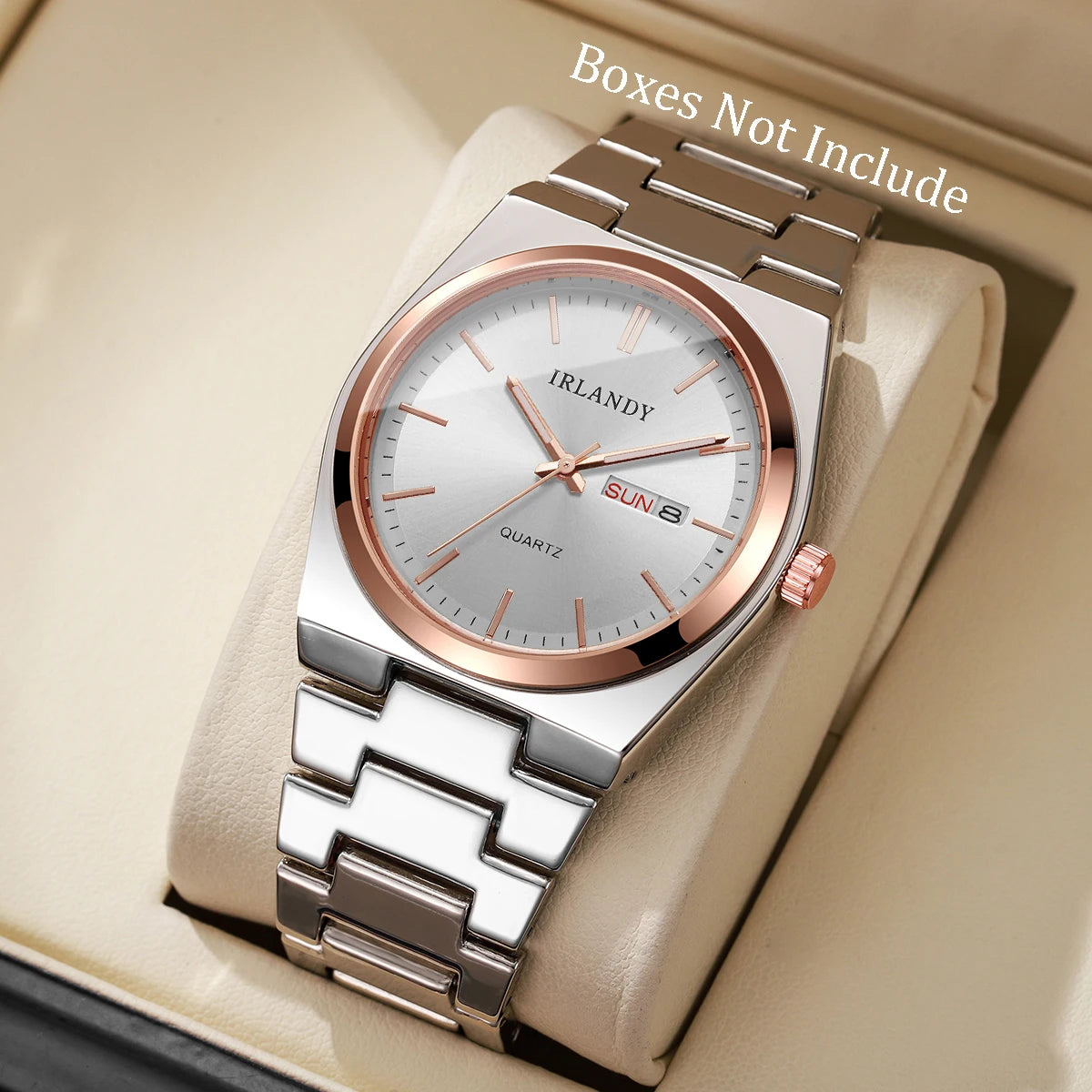 Orologio Uomo Quarzo Elegante con Calendario Cinturino in Metallo Classico