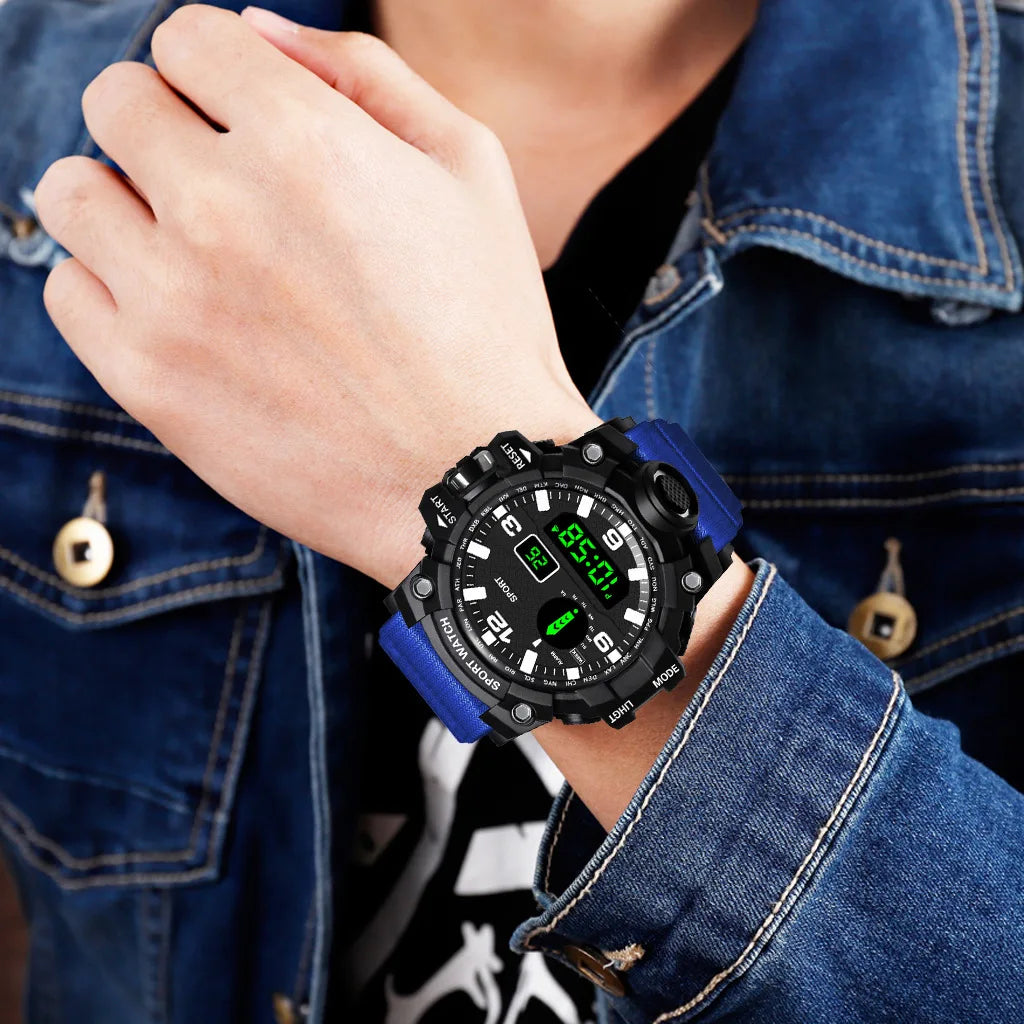 Orologio Uomo Sportivo Digitale LED Multifunzionale in Gomma