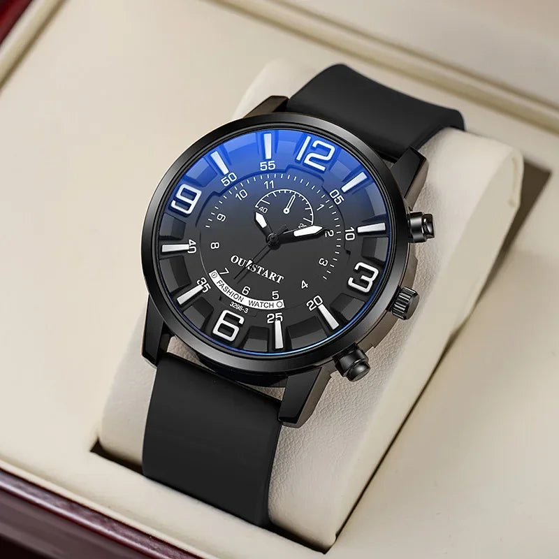 Orologio Uomo Quarzo Cinturino Silicone – Casual Quadrante Rotondo