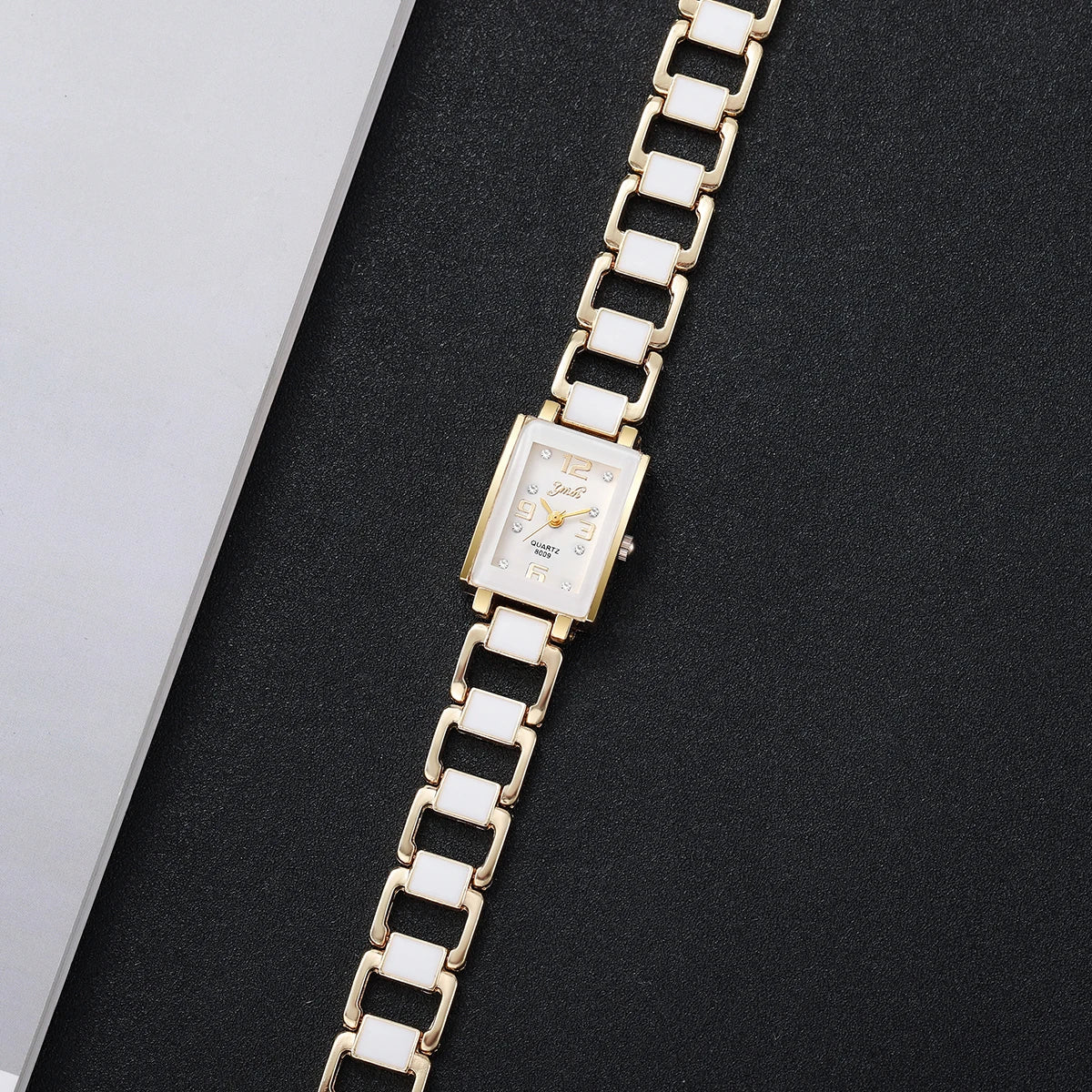 Orologio Donna Elegante Quadrante Quadrato Bracciale Acciaio Quarzo