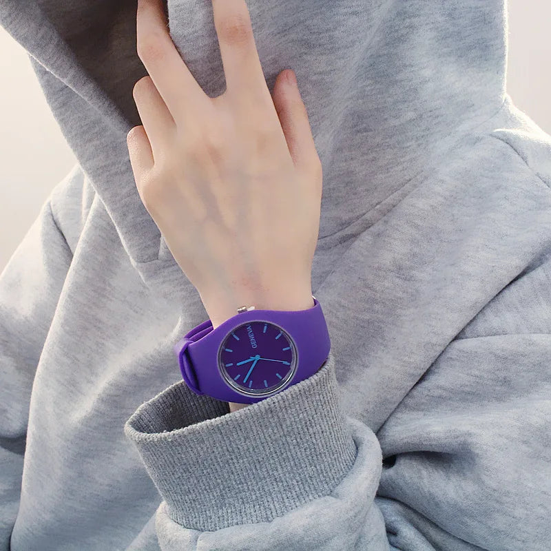Orologio Donna 38mm Quarzo Moda Cinturino in Silicone