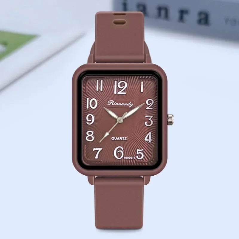 Orologio Donna Al Quarzo Con Cinturino In Silicone Casual Moda Semplice