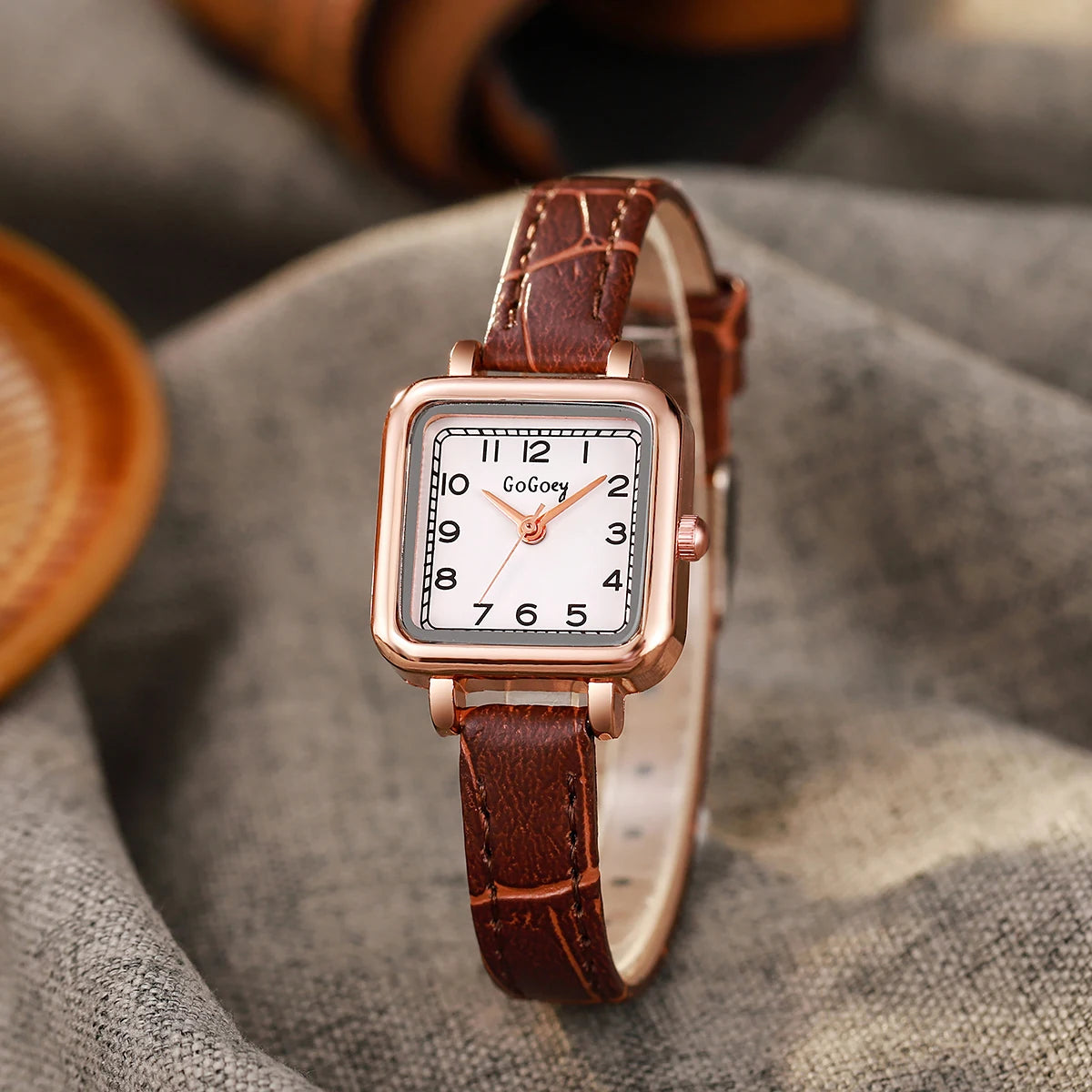 Orologio Donna Quarzo Elegante Moda Quadrante Piccolo Quadrato Similpelle