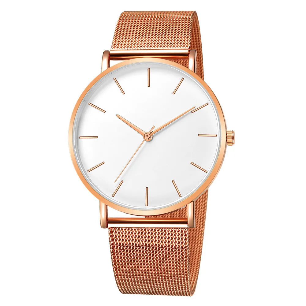 Orologio Donna Quarzo Elegante Acciaio Maglia Quadrante 40mm