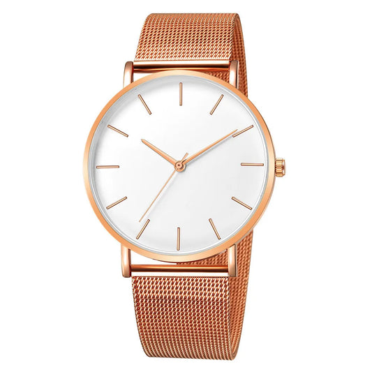 Orologio Donna Quarzo Elegante Acciaio Maglia Quadrante 40mm