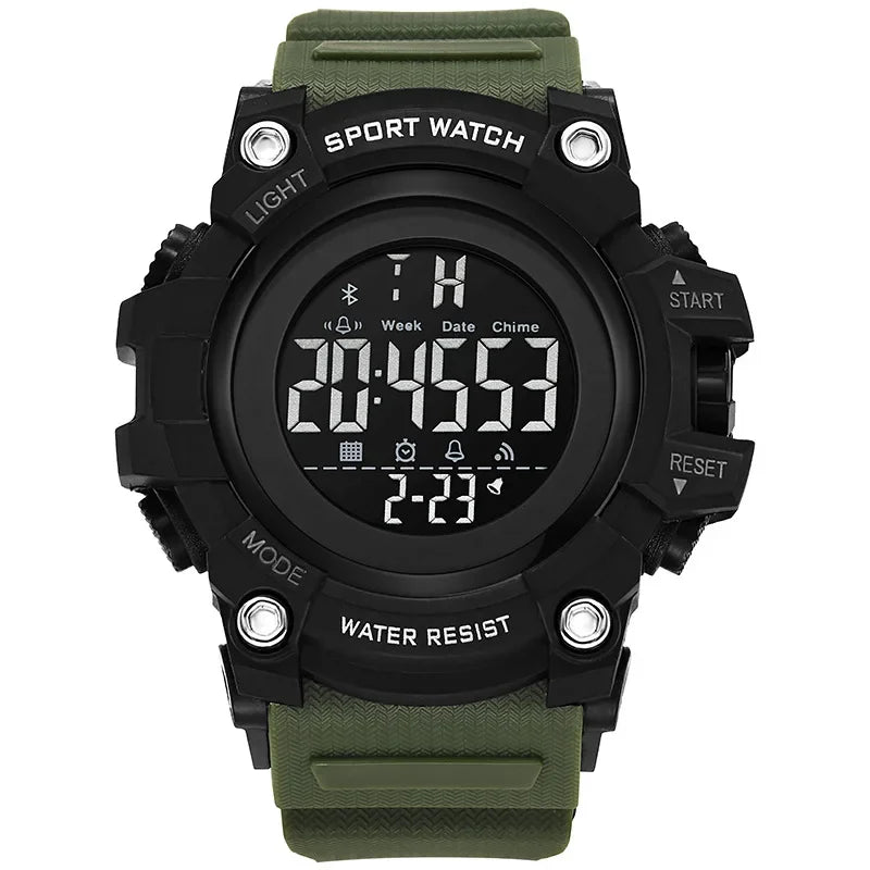Orologio Sportivo Uomo Digitale LED Multifunzione Cinturino Silicone Quadrante 57mm