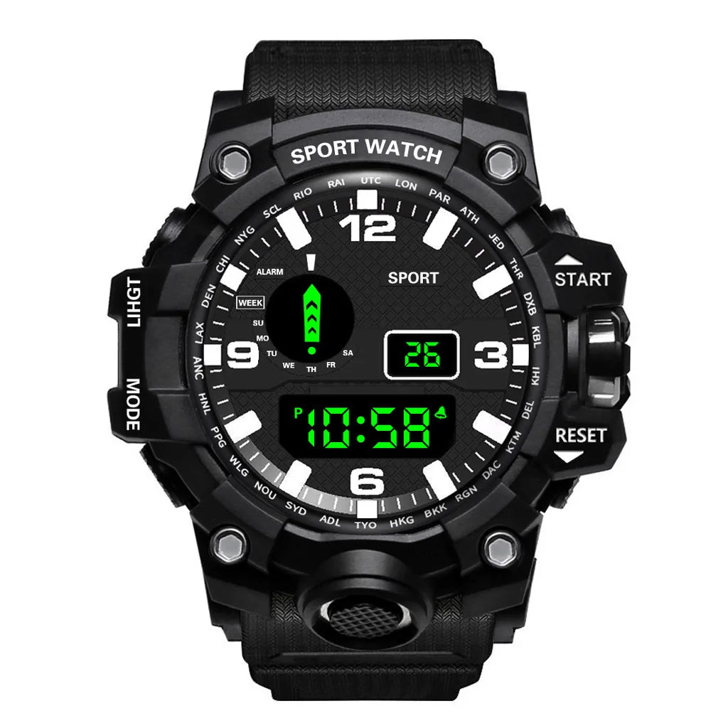 Orologio Uomo Sportivo Digitale LED Multifunzionale in Gomma