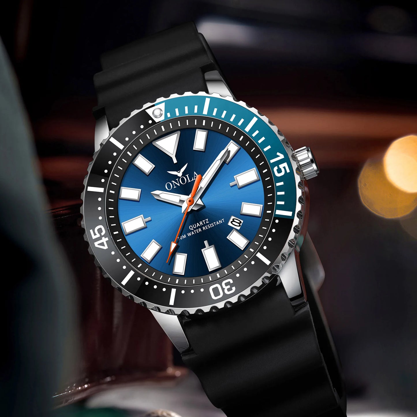 Orologio Uomo Quarzo Business con Data Lancette Luminose Cinturino Similpelle