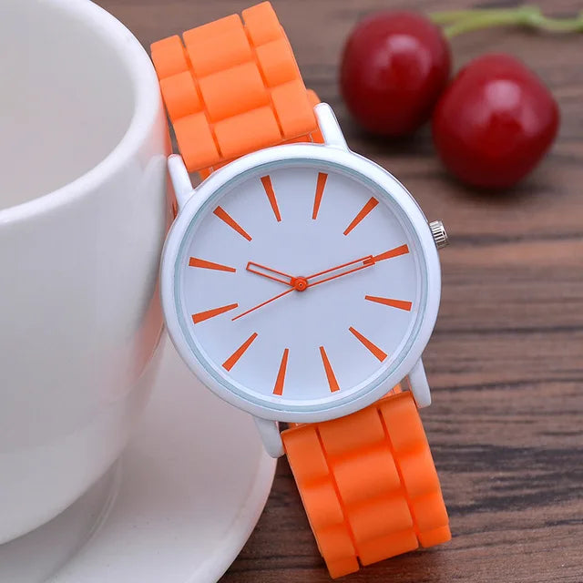 Orologio Donna al Quarzo Moda Casual con Cinturino in Silicone Elegante Leggero