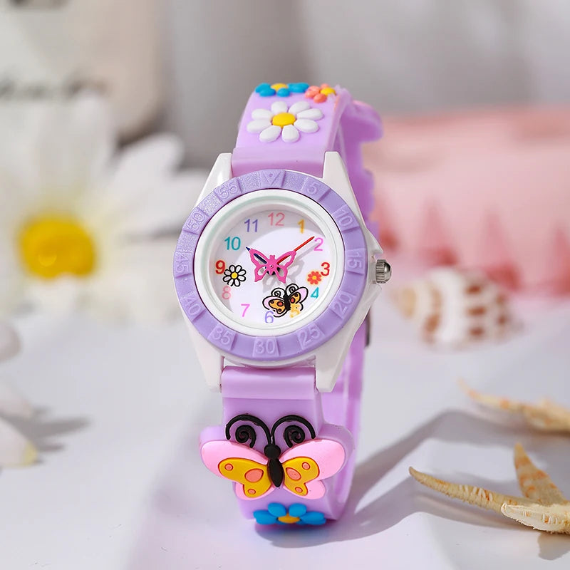 Orologio Bambina Quarzo Silicone Lancette Farfalla