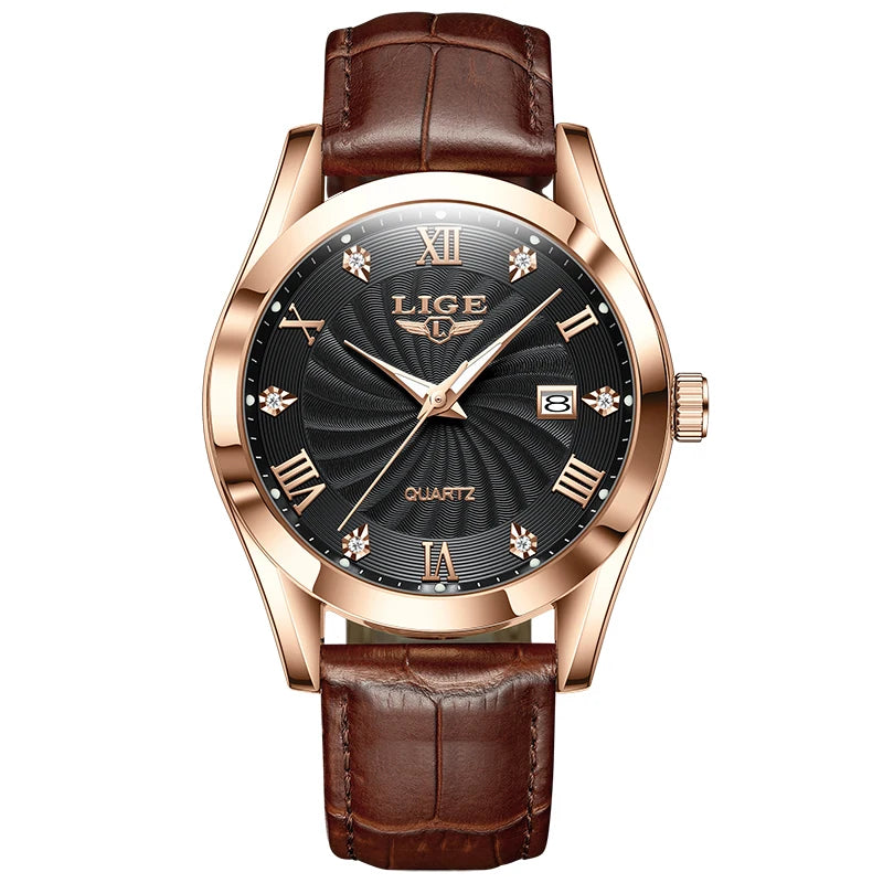 Orologio Uomo Quarzo Similpelle Data 40mm Elegante