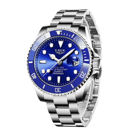 Orologio Uomo Acciaio Quarzo con Data e Lancette Luminose