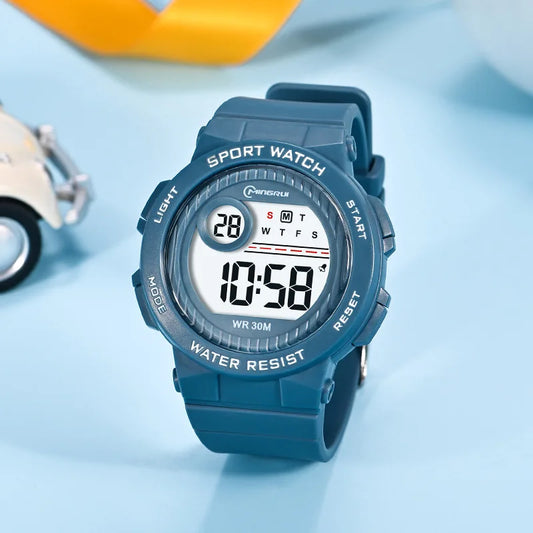 Orologio Sportivo Bambini Digitale In Gomma Con LED Sveglia Resistente All'Acqua