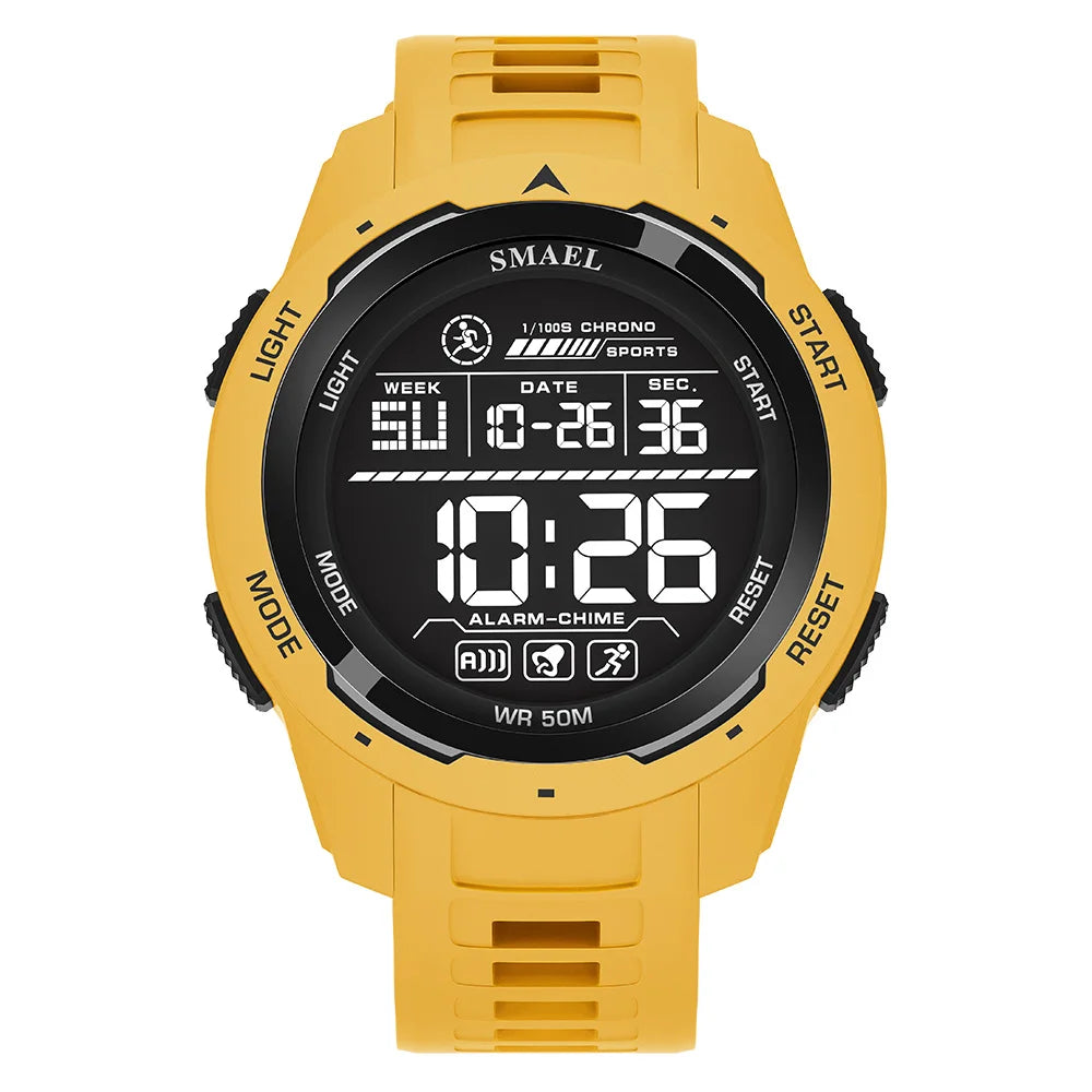 Orologio Digitale Uomo – LED, Sveglia, Cronometro, Impermeabile 5ATM In Gomma Rinforzata