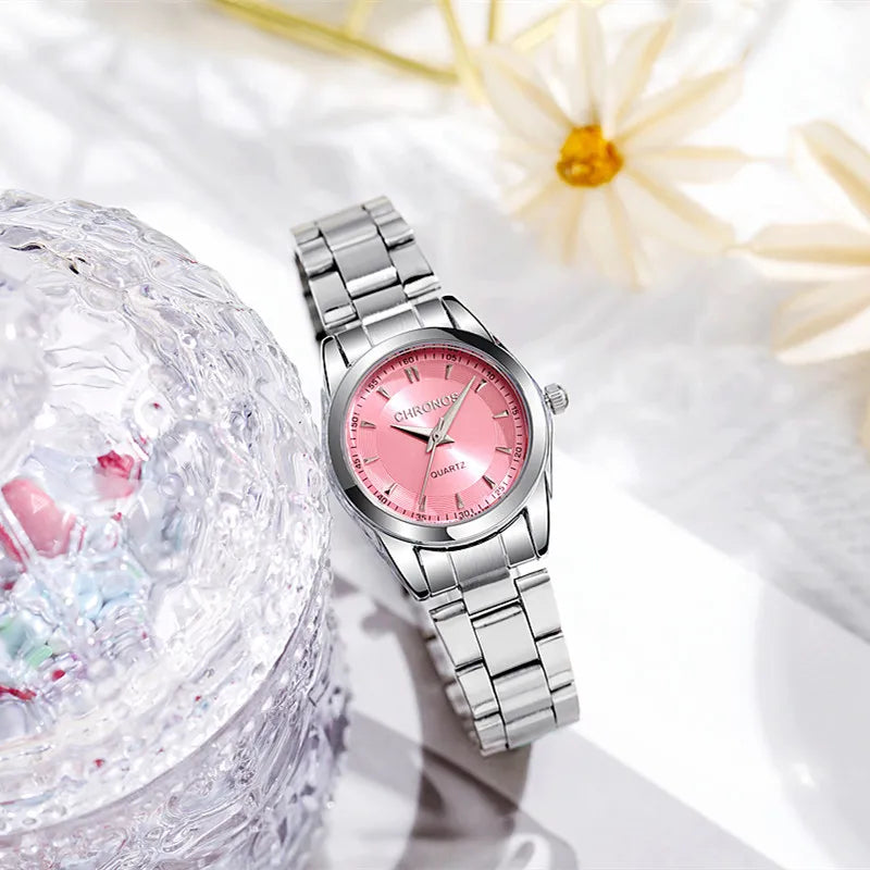 Orologio Donna Elegante Quarzo Acciaio Moda Casual 28mm