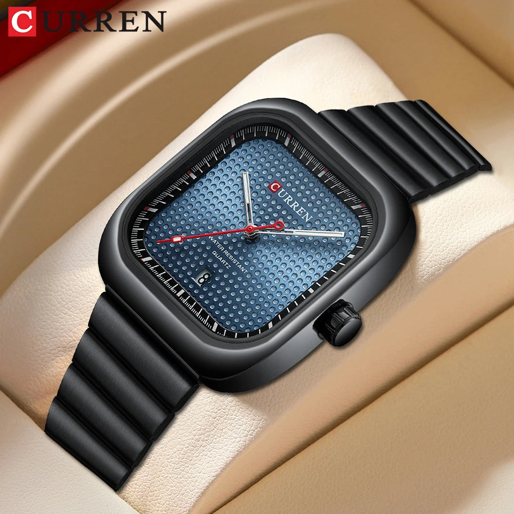Orologio Uomo Quarzo Acciaio Inossidabile Quadrante 38mm Data Automatica