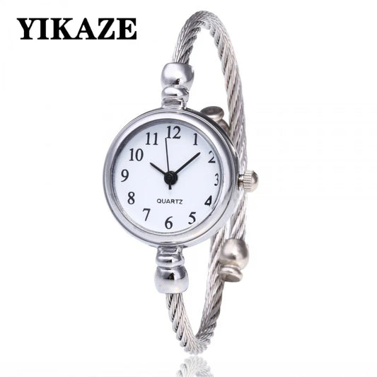 Orologio Donna Elegante Quarzo Bracciale Sottile in Lega Moda