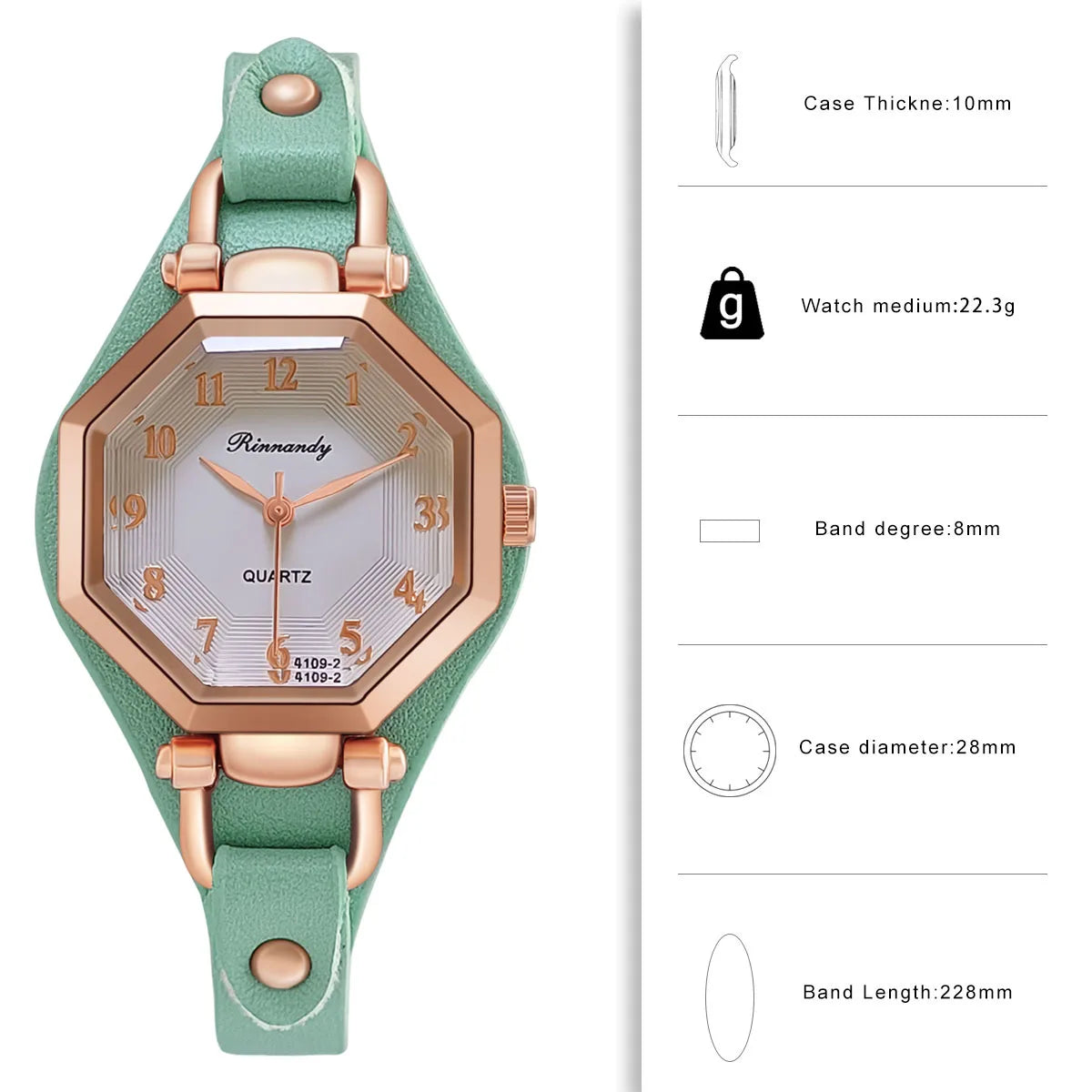 Orologio Donna Elegante Quarzo Analogico Cinturino Similpelle Stile Moda Casual