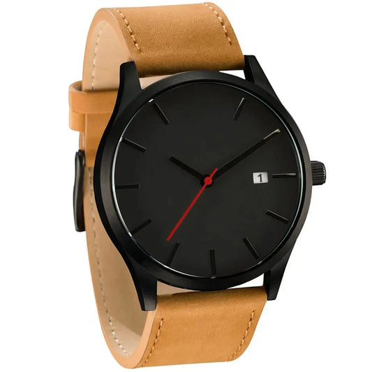 Orologio Uomo Al Quarzo Con Data Cinturino In Similpelle Casual Elegante Moda