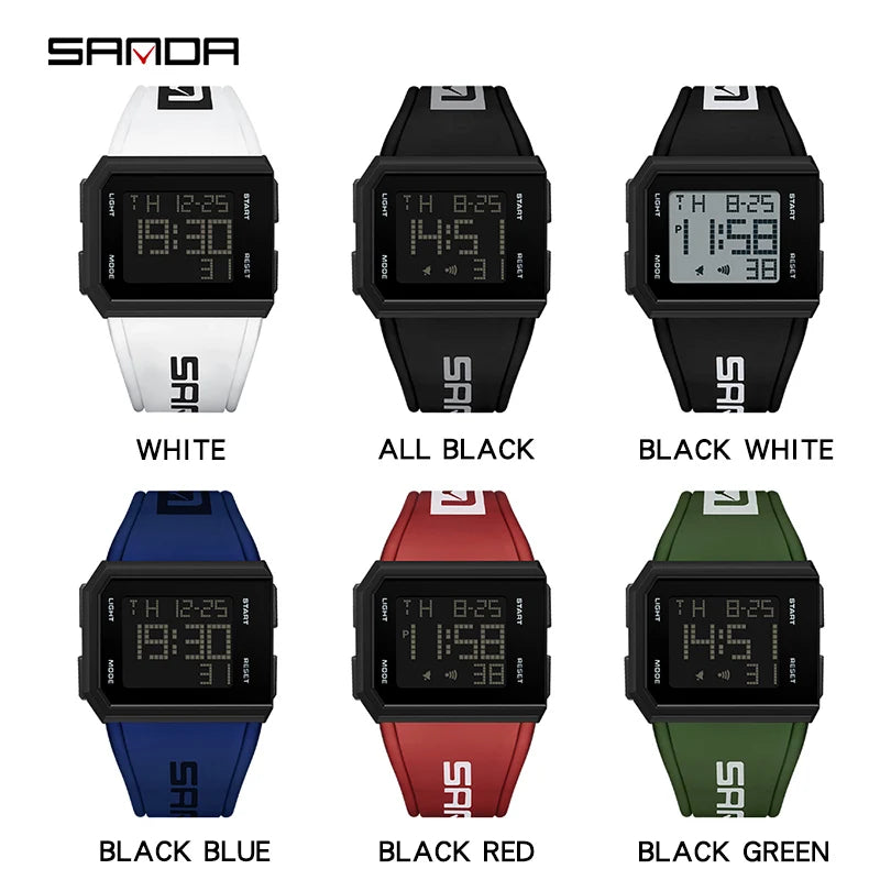 Orologio Digitale Uomo Sportivo LED Cronografo Sveglia