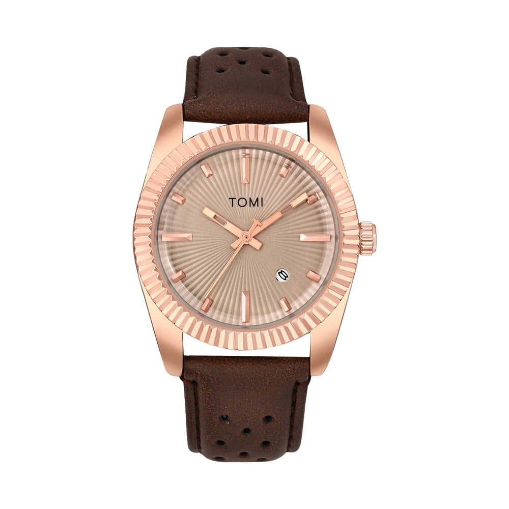 Orologio al Quarzo Uomo Classico & Casual Cinturino Similpelle Quadrante 42mm
