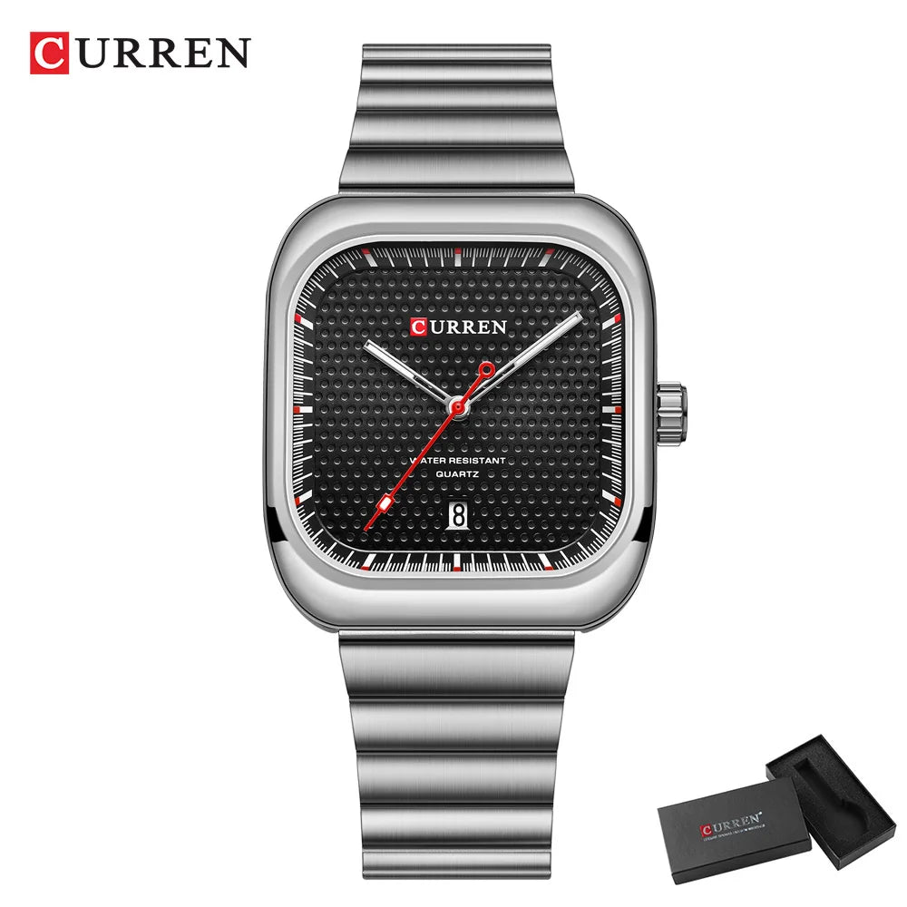 Orologio Uomo Quarzo Acciaio Inossidabile Quadrante 38mm Data Automatica