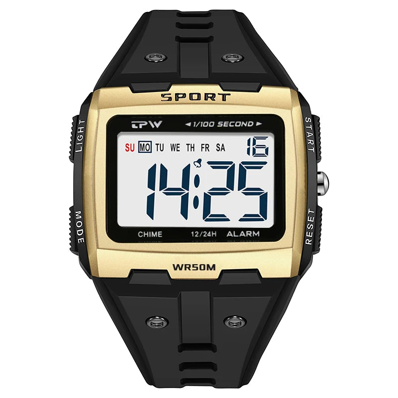 Orologio Digitale Uomo Sportivo LED Cronografo Sveglia