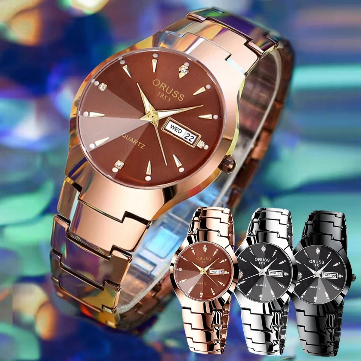 Orologio Uomo Cassa e Cinturino Acciaio al Quarzo con Data Quadrante 39 mm