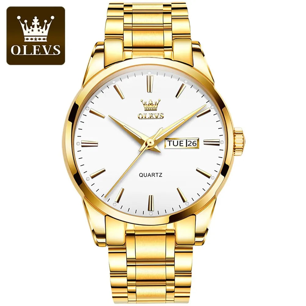 Orologio Uomo Acciaio al Quarzo con Data Lancette Luminose Elegante