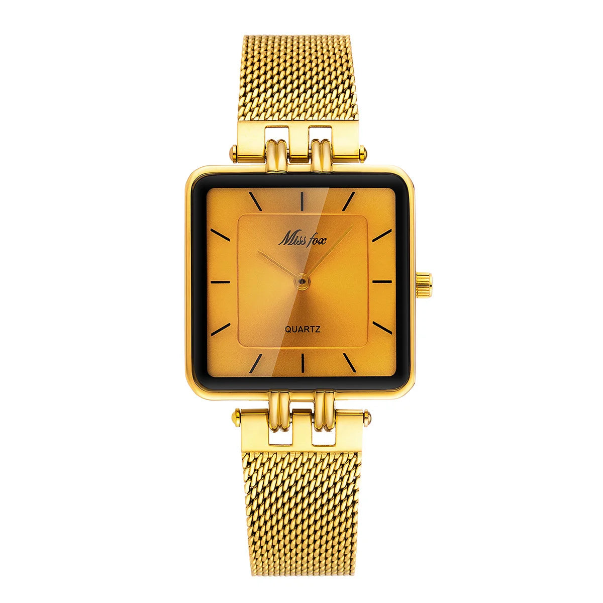 Orologio Uomo Donna Quarzo Acciaio Quadrato Elegante Business