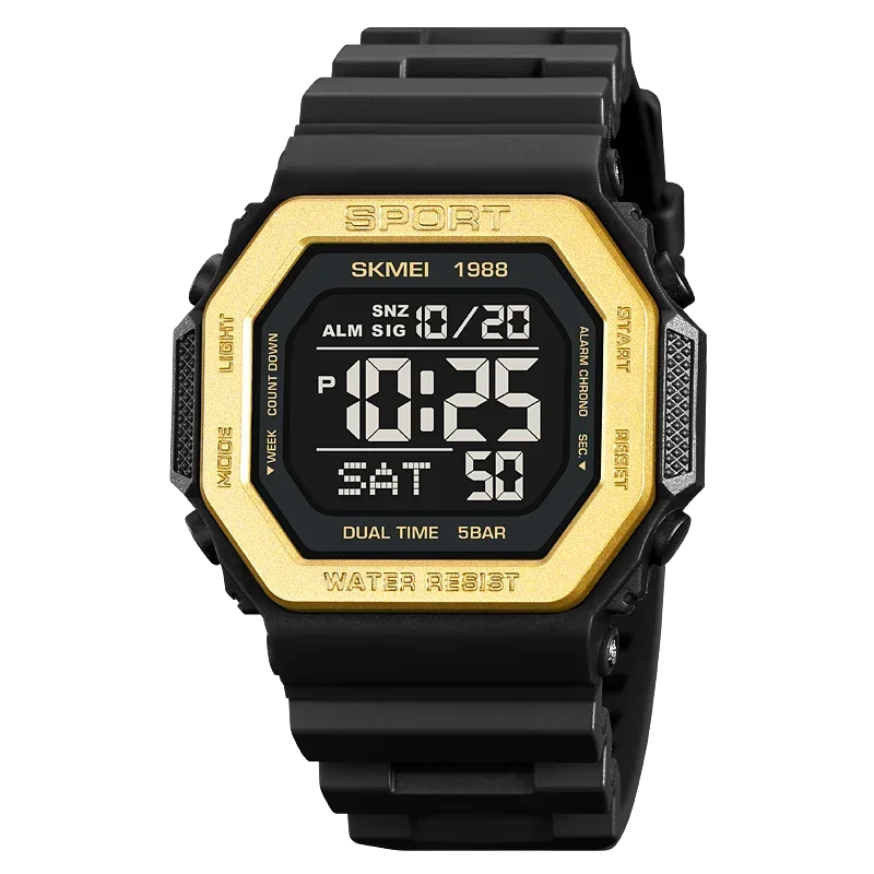 Orologio Digitale Uomo Sportivo LED Cronometro Sveglia