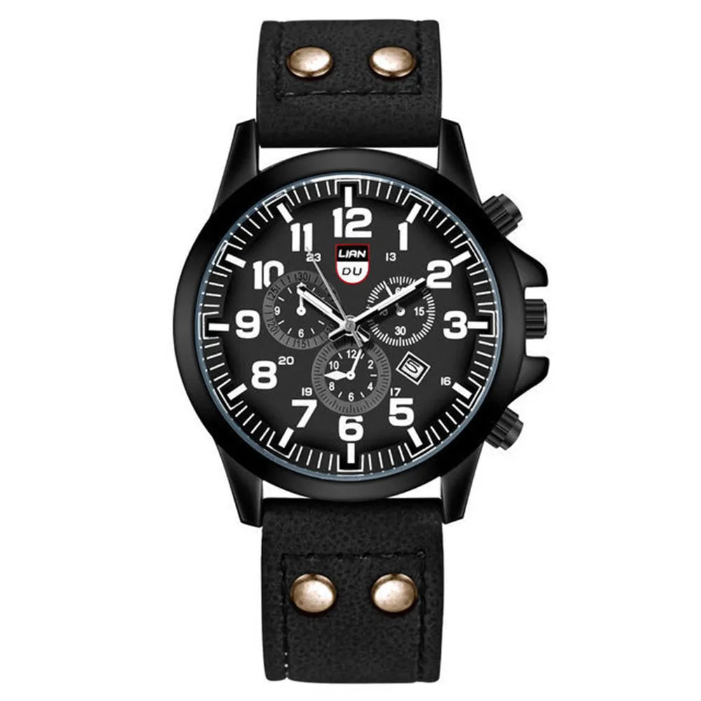 Orologio Uomo Quarzo Data Similpelle 42mm